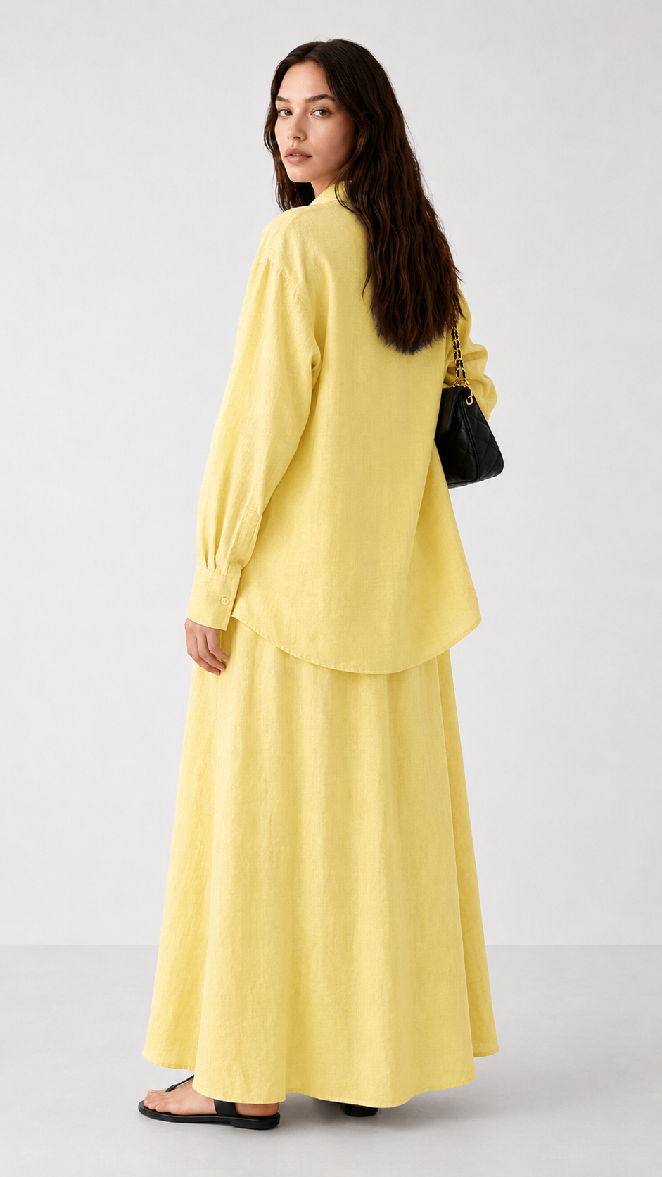 Linen Dress with Shirt 1006