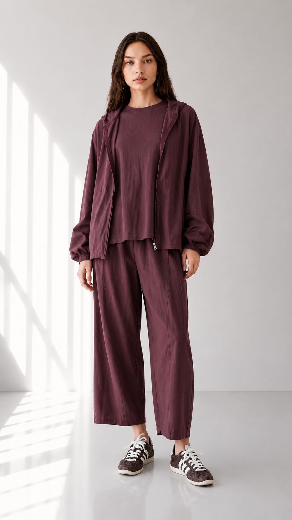 Linen Zip hoodie Set 1002 - HANGER