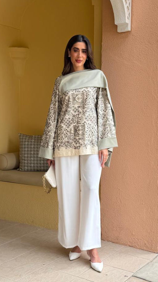 SATIN SCARF BLOUSE - HANGER
