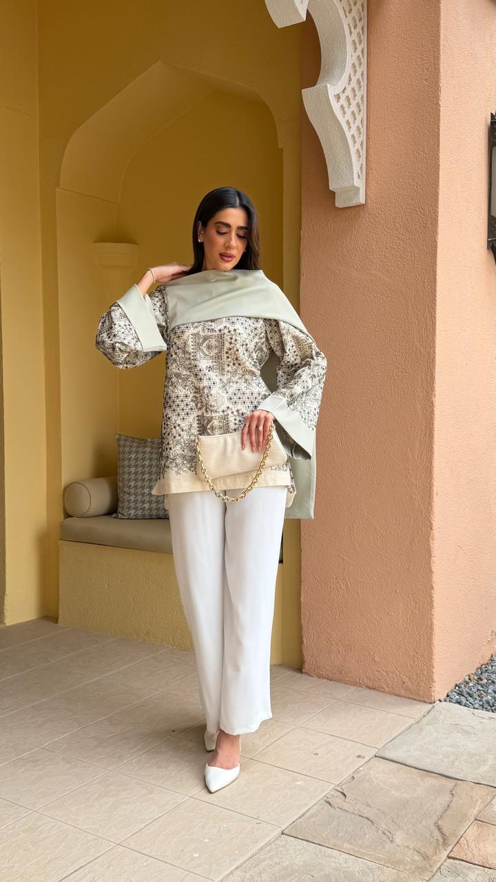 SATIN SCARF BLOUSE - HANGER