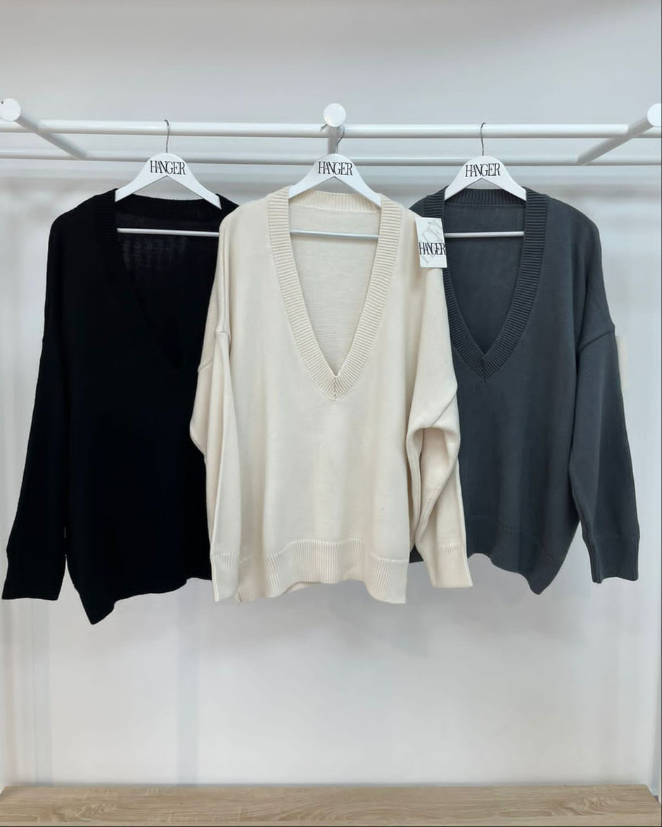 V Neck Sweater TK231143 - HANGER