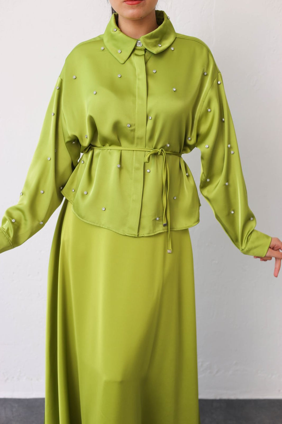 Satin Skirt Set 7166