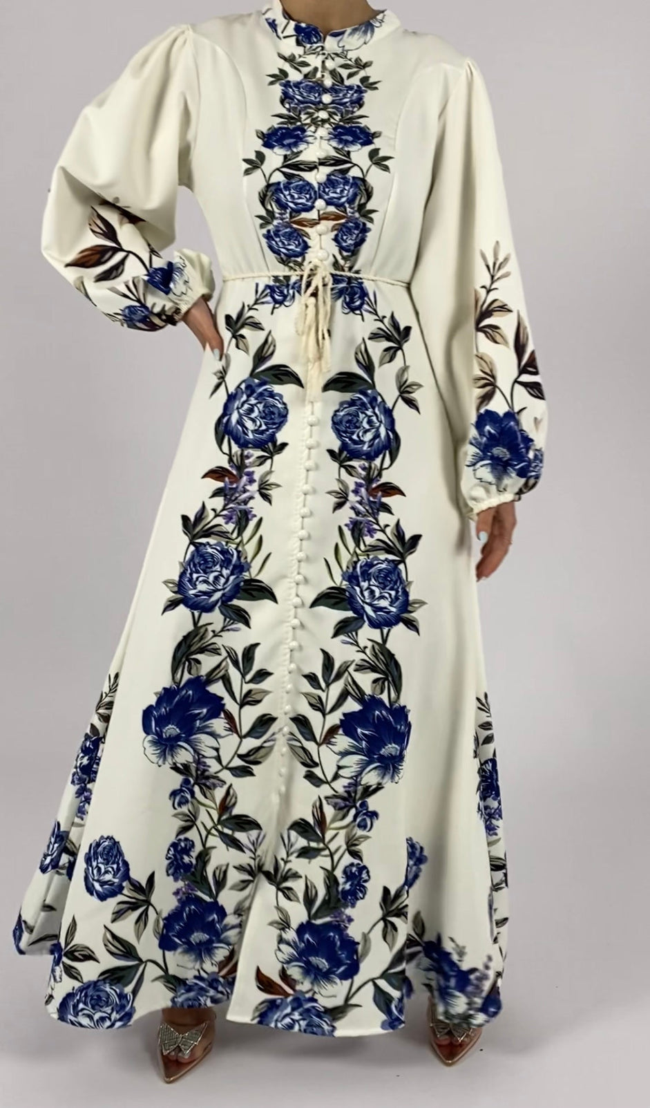 Floral dress with belt D - HANGER