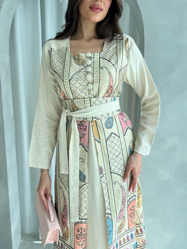 Kuwaiti belted dress F 4170 - HANGER