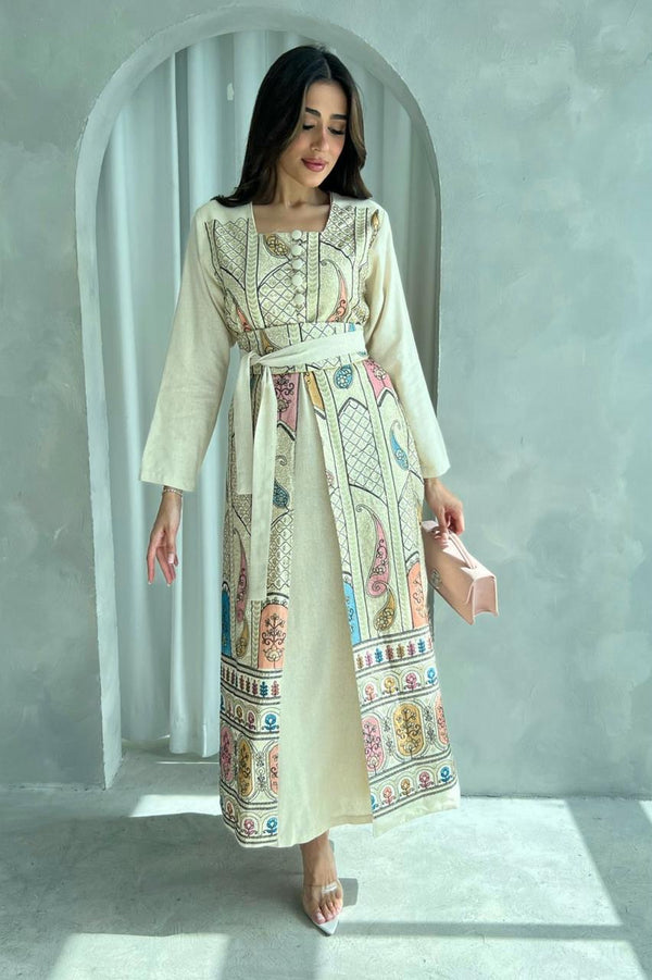 Kuwaiti belted dress F 4170 - HANGER