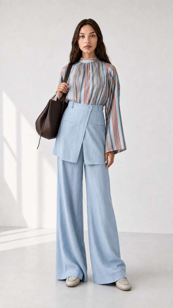 Linen Pant with Skirt 1005