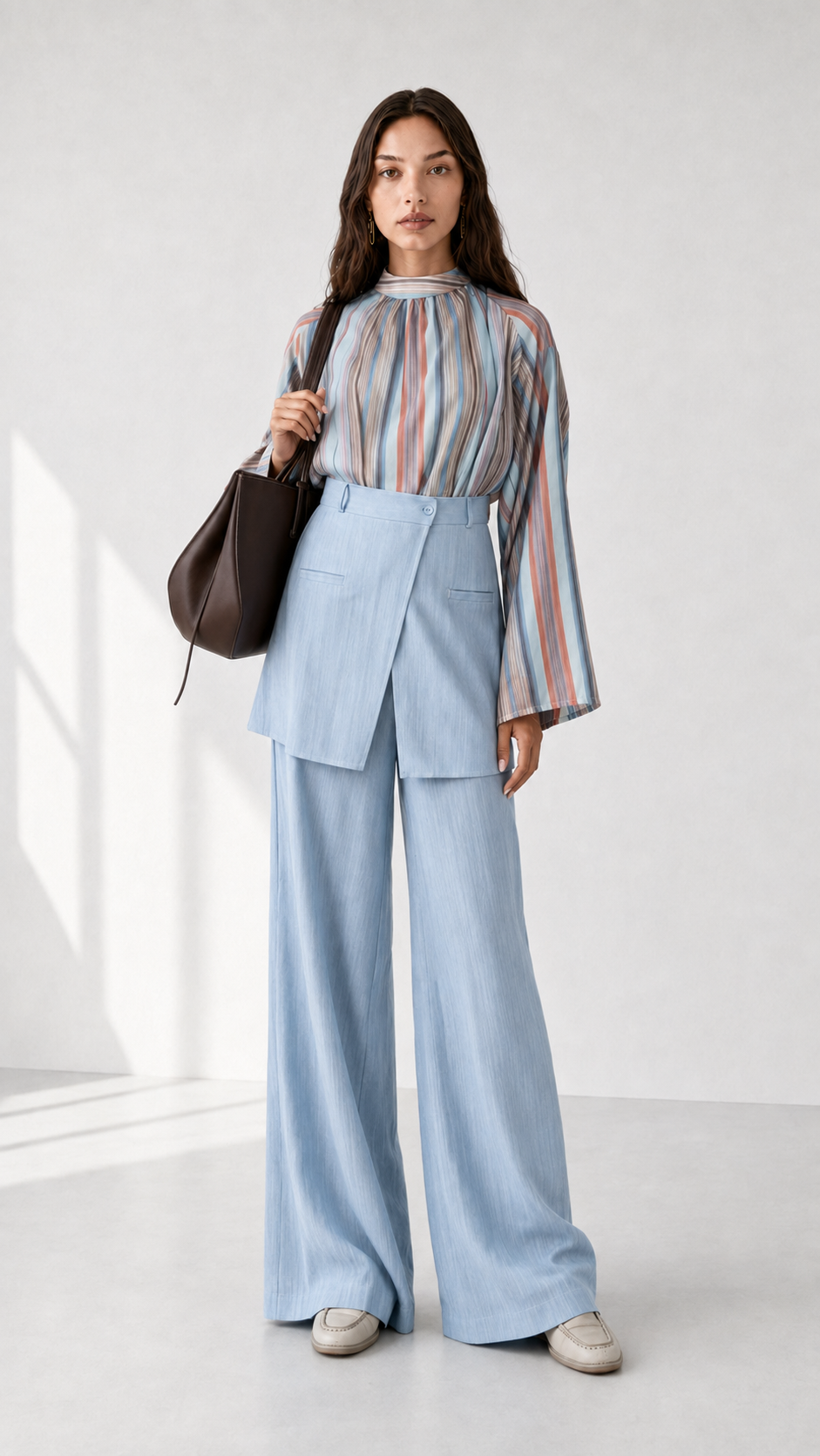 Linen Pant with Skirt 1005