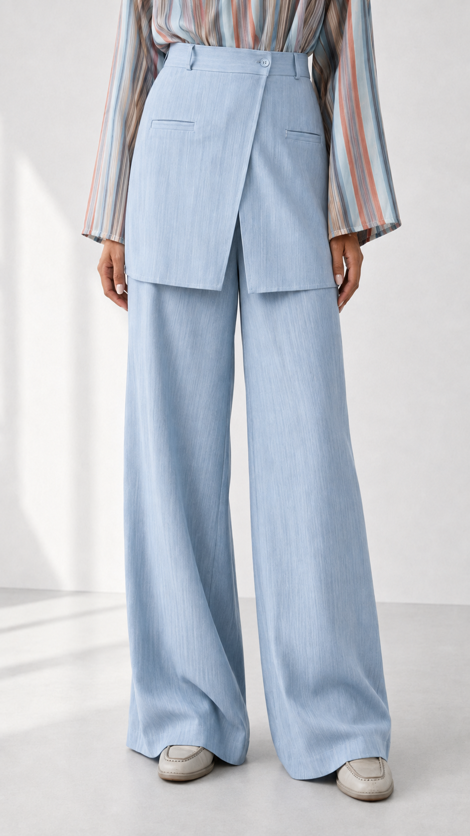 Linen Pant with Skirt 1005