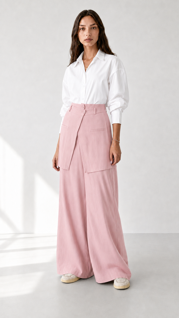 Linen Pant with Skirt 1005