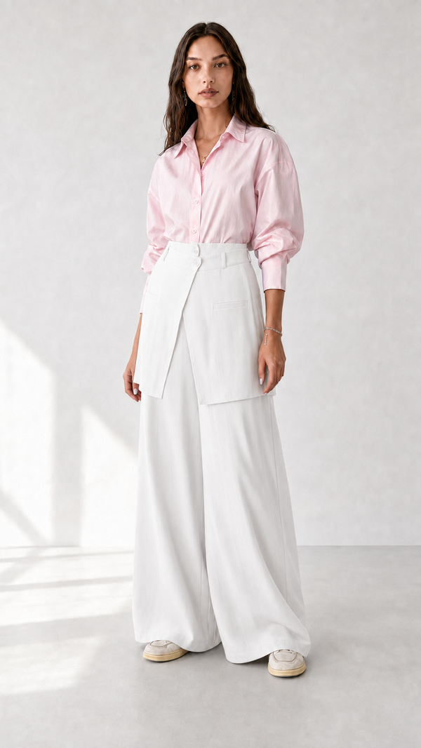 Linen Pant with Skirt 1005