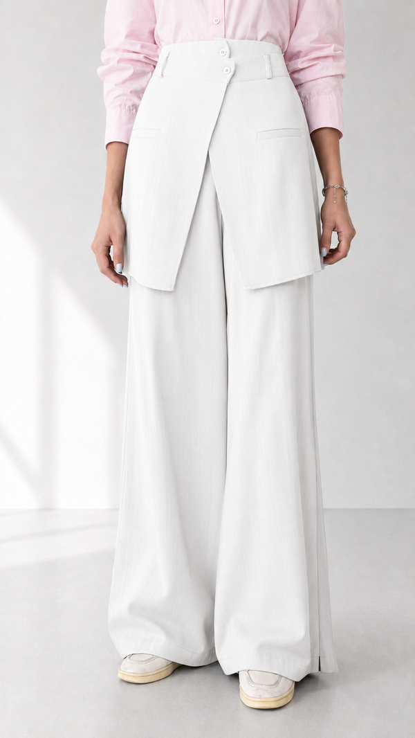 Linen Pant with Skirt 1005