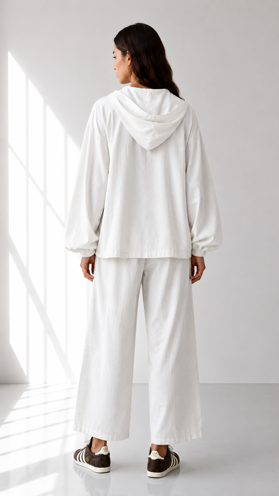 Linen Zip hoodie Set 1002