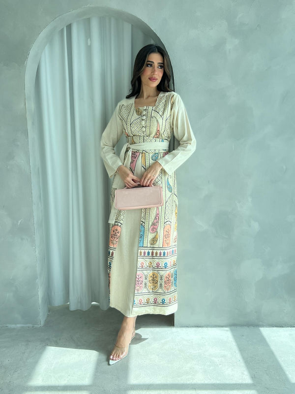 Kuwaiti belted dress F 4170 - HANGER