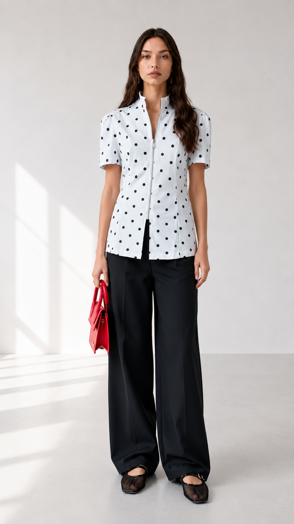 Denim Zip Blouse HFY105331 - HANGER