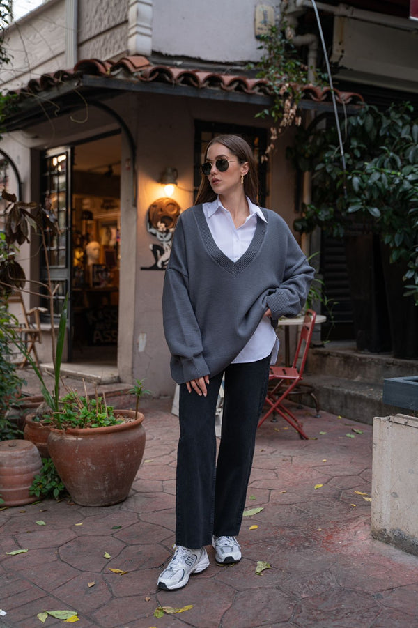 V Neck Sweater TK231143 - HANGER