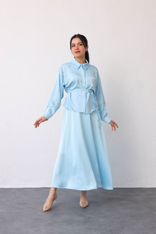 Satin Skirt Set 7166