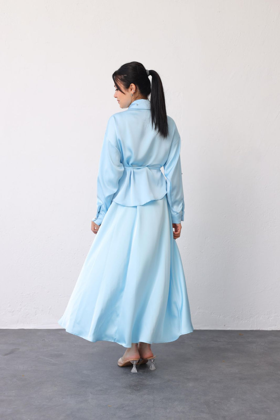 Satin Skirt Set 7166