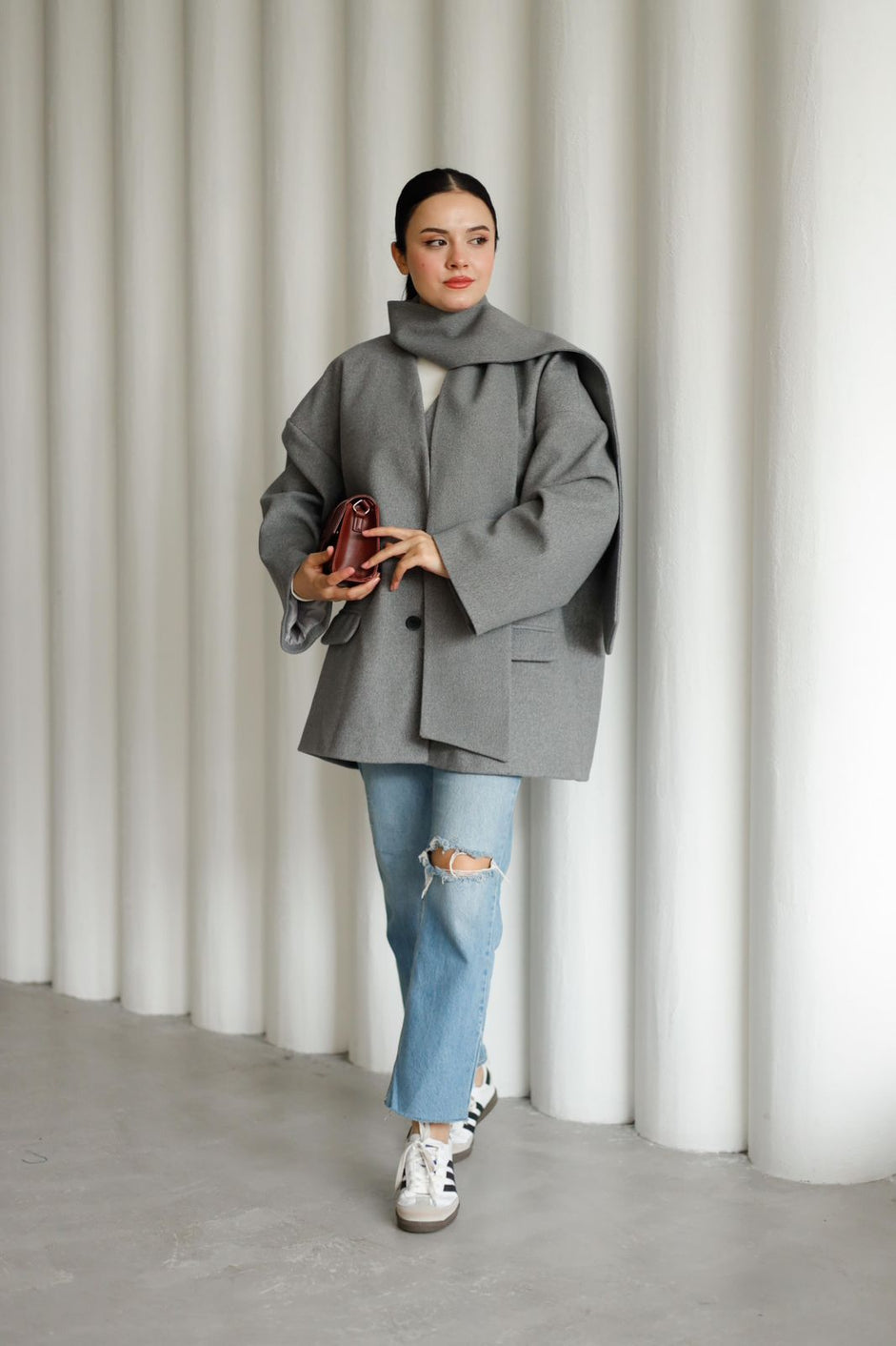Scarf coat 25-912