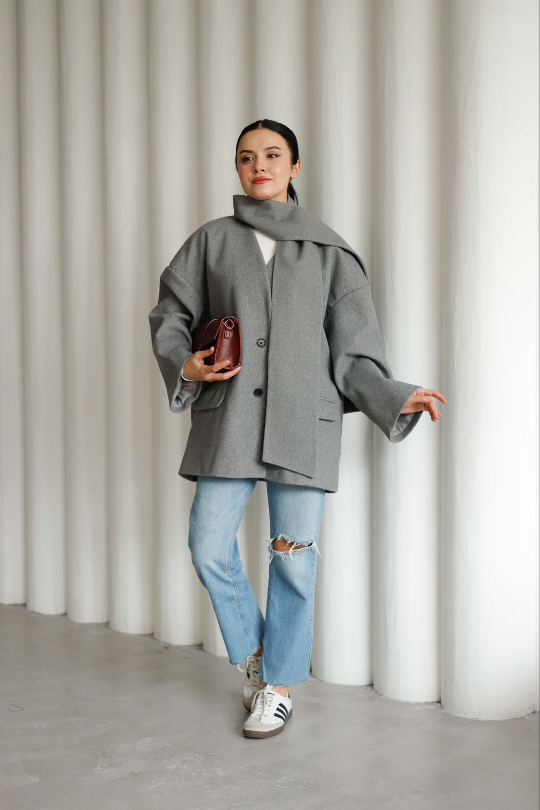 Scarf coat 25-912