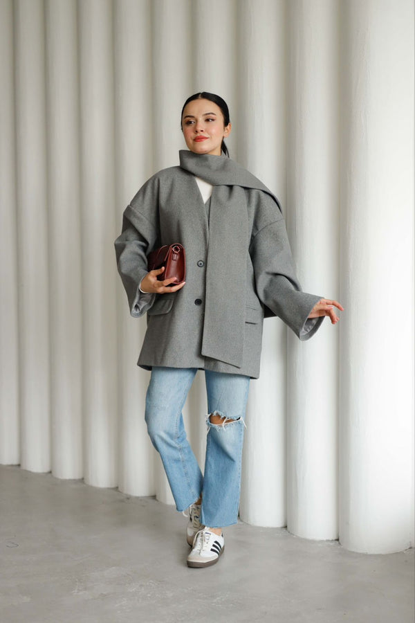 Scarf coat 25-912