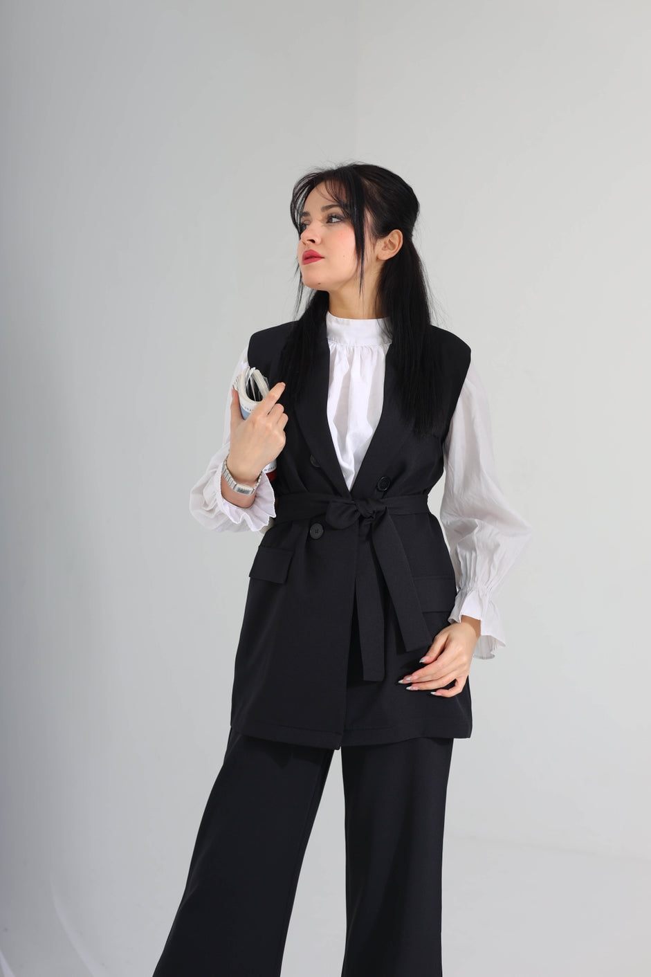 2pcs belted suit cut D - HANGER