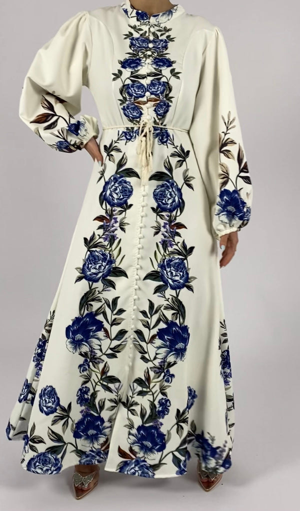 Floral dress with belt D - HANGER