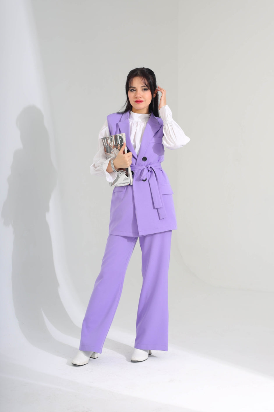 2pcs belted suit cut D - HANGER