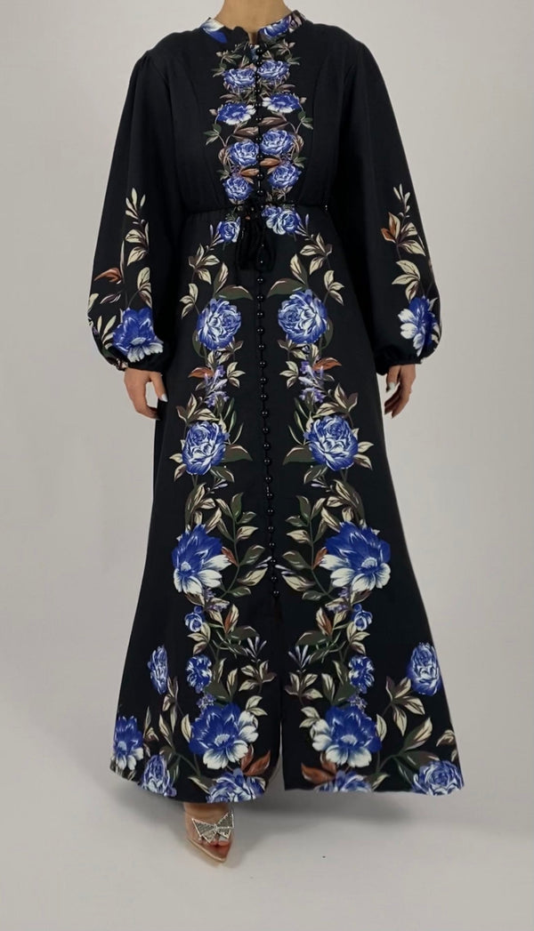 Floral dress with belt D - HANGER