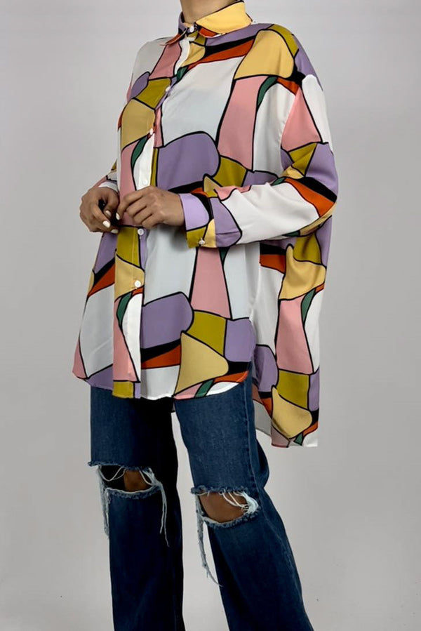 Flowy printed shirt D - HANGER