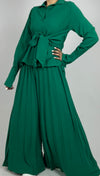 Belted top & pleated pant set D - HANGER