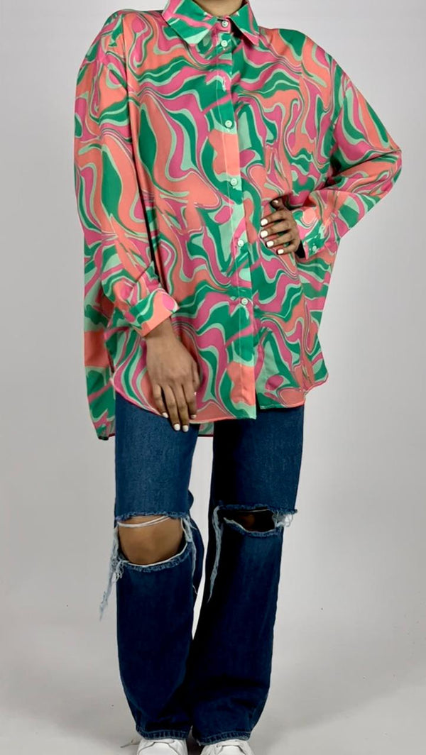 Flowy printed shirt D - HANGER